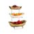 SHEBUYLLI Ceramic Fruit Bowl with Stand, Serving Tray (001Gold)