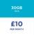 SIM only 30GB £10pm (data rolls) Unlimited calls & text (12GB eu roaming)