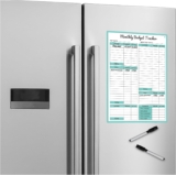 SOL 2pk A4 Magnetic Monthly Budget Tracker for Fridge Reusable Dry Erase Planner with Two Pens for Expense Monitoring Finance Planning Household Money Organisation and Spending Control
