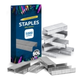 SOL 5000 Bulk Supply 26/6 Staples Durable Steel Anti-Jam and Multipurpose Design, Compatible with Standard Staplers, Use for Office, Home and School Paper Binding
