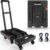 SOLEJAZZ Folding Hand Truck Dolly, Portable Dolly for Moving, 230KG Trolley with 6 Wheels & 2 Bungee Cords for Luggage, Travel, Moving, Shopping, Office Use, Black
