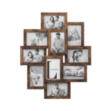 SONGMICS 10-Frame Collage Picture Frame, Rustic Brown