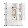 SONGMICS 12-Cube Shoe Storage Unit with Doors, White