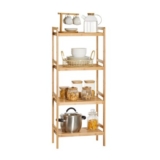 SONGMICS 4-Tier Bamboo Storage Rack Bathroom, Kitchen, Bedroom Woody Colour