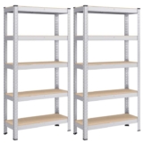 SONGMICS 5-Tier Shelving Unit, Set of 2 – 30 x 75 x 150cm GLR030E02 – Silver