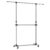SONGMICS Adjustable Garment Rack Clothes Hanging Rail Stand with Middle Rail – Stainless Steel Clad Pipe LLR41L Blue
