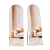 SONGMICS Arched Full-Length Mirror with Stand, 160×50 Cm, Matte White