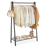 SONGMICS Clothes Rail with Steel Frame, with Hanging Rail and Shelf, 33.5 x 92.5 x 153 cm,