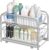 SONGMICS Cupboard Organiser, 2-Tier Under Sink Storage Organiser with Sliding Basket Drawers, Stackable Cabinet Organiser for Kitchen, Bathroom, Dove Grey KCS017E01V1