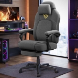 SONGMICS HOME Gaming Chair, Ergonomic Computer Chair with Footrest, Video Game Chair with Headrest, Cotton-Linen Fabric, Adjustable Height,
