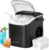 SONGMICS Ice Maker Countertop, Ice Cube Machine with Self Cleaning, 6 Minutes 9 Cubes in 2 Sizes, 12 kg in 24 h, Portable for Kitchen Home Office Dorm Party Camping, Ink Black XZB001B1UK