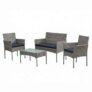 SONGMICS Patio Conversation Set, 4-Piece Rattan Lounge Furniture with Table and Chairs – Members Price Free To Join – With Code