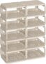 SONGMICS Shoe Rack, 10 Compartments, Space-Saving, Open Shoe Storage, Hallway, Bathroom, Cappuccino Beige LPC038K01