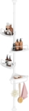 SONGMICS Shower Corner Shelf, 4-Tier Bathroom Shower Shelf, 85-305 cm Adjustable Shower Caddies, Bathroom Organiser, White BCB001A