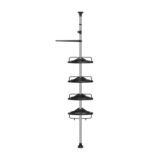 SONGMICS Telescopic Corner Shower Caddy, Stainless Steel, 4 Shelves