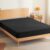 SONIVE Fitted Sheet Soft Brushed Polyester, Soft Breathable Bed Sheets,Jersey Mattress Cover, Extra Large Pocket Depth of 30 cm,360Covered completely, for Teenagers and Adults, Black,150x200cm