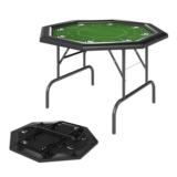 SPORTNOW 8 Player Foldable Poker Table with Cup Holders, Green