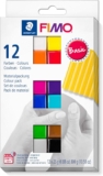 STAEDTLER 8023 C12-1 FIMO Soft Oven Hardening Polymer Modelling Clay – Basic Assorted Colours (Pack of 12 x 25g Blocks)