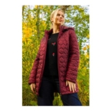 SUN Red Hooded Quilted Puffer Coat