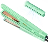 SUNMAY 360Airflow Styler Curling Iron,2-in-1 Hair Straightener and Curler,Titanium Curling Wand with Cooling Air Vents,Anti-Scald 4 Heat Settings, Dual Voltage Travel Hair Tool