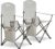 SUNMER Folding Camping Chairs – Set of 2, Extra-Wide Lightweight Outdoor Chairs with Armrests, Cup Holder and a Side Pocket – 120kg Capacity per Chair – Professional Travel & Garden Seating – Grey