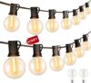 SUPERFA 30M/100FT Outdoor Festoon Lights, Mains Powered Waterproof Garden String Lights with 502 G40 Shatterproof LED Bulbs Energy Class A