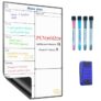 SURFOU Magnetic Whiteboard for Fridge A3, Weekly Planner Dry Wipe Board