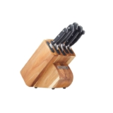 Sabatier Edgekeeper Knife and Acacia Wood Block Set incl Chef, Carving, Utility & Paring Knives
