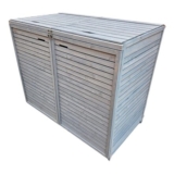 Samuel Alexander 135 X 114cm Grey Wooden Double Wheelie Bin Shed