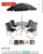 Samuel Alexander 4 Seater Garden Table And Chairs Set Dining Set With Parasol – Black & Grey