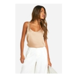 Sand Basic Satin Scoop Neck Cami