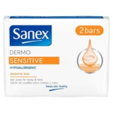 Sanex Sensitive Skin Bar Soap 90g 2 Pack – Hand Soap – for Sensitive ( 75p – 85p w/S&S voucher) buy 4 save extra 5%