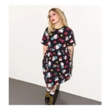 Sanrio Hello Kitty Classic All over Print Black Smock Dress
