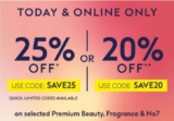 Save 25% off / 20% off on selected Premium Beauty, Fragrance & No7 – e.g. ELEMIS Pro-Collagen Cleansing Balm 100g