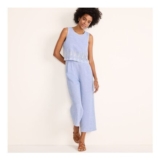 Save 42% on Womens Sleeveless Eyelet Embroidered Linen Jumpsuit at Lands End