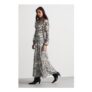 Save 50% on Shirred Bodice Detail Dogstooth Printed Midi Dress at Warehouse