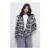 Save 61% on Oversized Check Chunky Rib Bomber at Warehouse