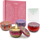 Scented Candles Gift Sets for Women Soy Wax Aromatherapy Candles for Relaxation Stress Relief Spa Yoga 4 Pack Gift Set Ideal Birthday Mothers Day Mom Wife