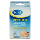 Scholl Verruca Removal System – 15 Washproof Plasters & Medicated Discs, with Salicylic Acid