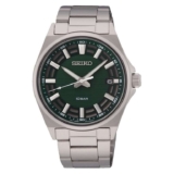 Seiko Mens Watch with Green dial and Silver Bracelet, SUR503P1