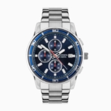 Sekonda Mens Midnight Chronograph Blue Dial Stainless Steel Bracelet Watch