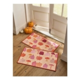Set of 2 Orange Washable Pumpkin Doormats – 60 X 90 Cm