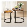 Set of 2 round Nesting Coffee Table, Modern Side Tables