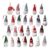 Set of 24 Plush Garden Gnomes Ornaments with Beards