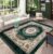 Shaggy Living Room Rug Embossed Vintage Green , 300x200cm