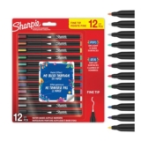 Sharpie Acrylic Paint Markers, Water-Based, Fine Tip, Assorted Colors, 12-Count