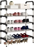 Shoe Rack 5 Tiers Free Standing Metal Shoe Storage for 15-18 Pairs Wardrobe Shoe Racks with Shelves for Entryway Hallway Garage Dorm