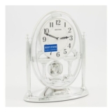 Silver Analogue Mantel Clock 28x20cm
