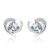 Silver Heart Cubic Zirconia Stud Earrings for Women