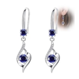 Silver Post Drop Earrings for Women – Hypoallergenic Birthstone CZ